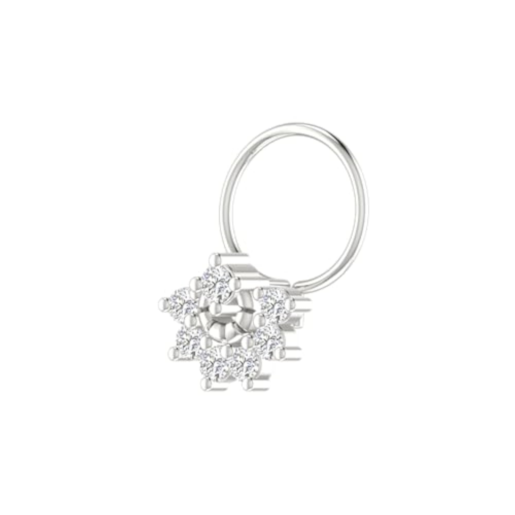 Women's 9K BIS Hallmarked White Gold Stud Nosering